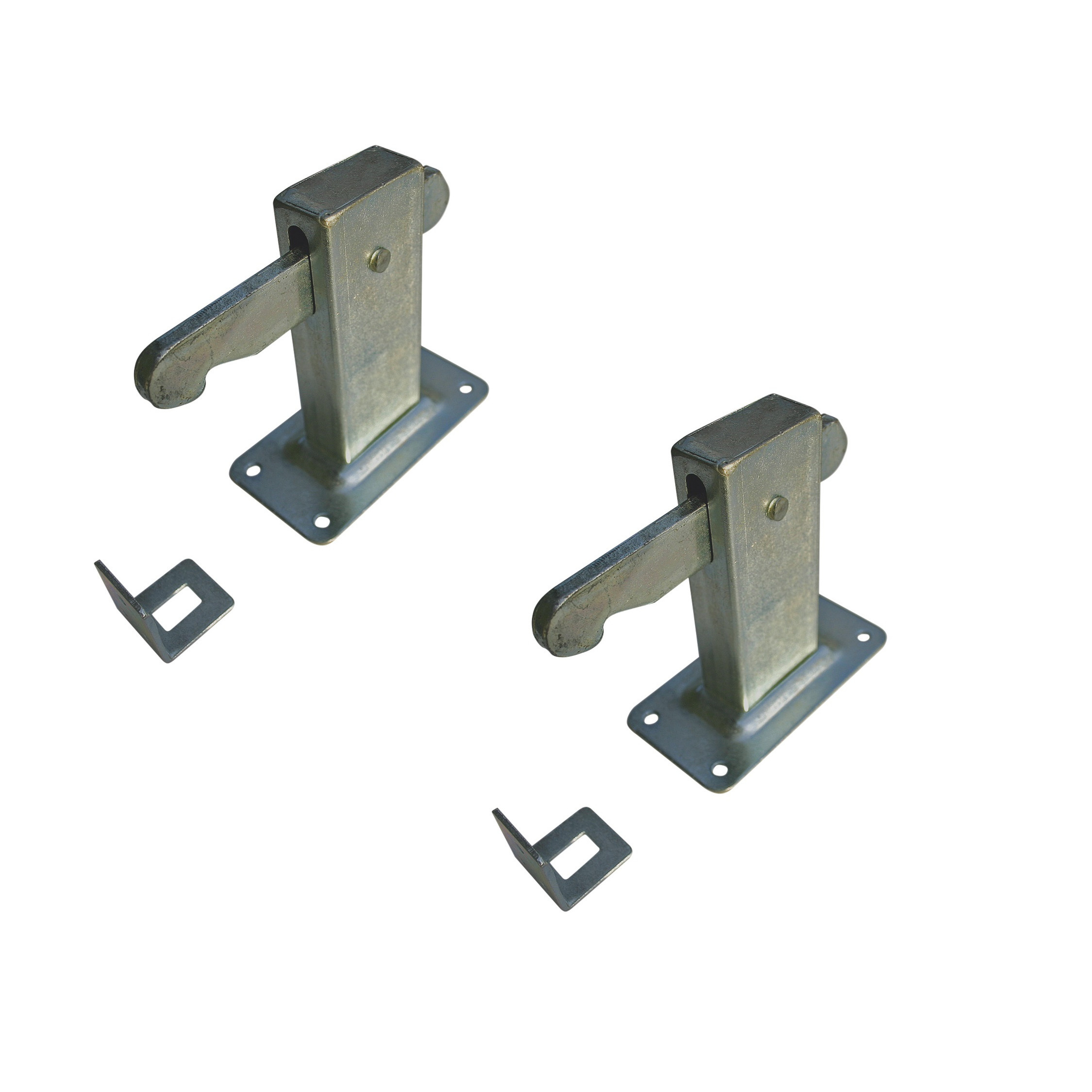 Deurvergrendeling - 2x stuks - staal - met haak - slotvergrendeling - 12 x 6 x 13 cm -