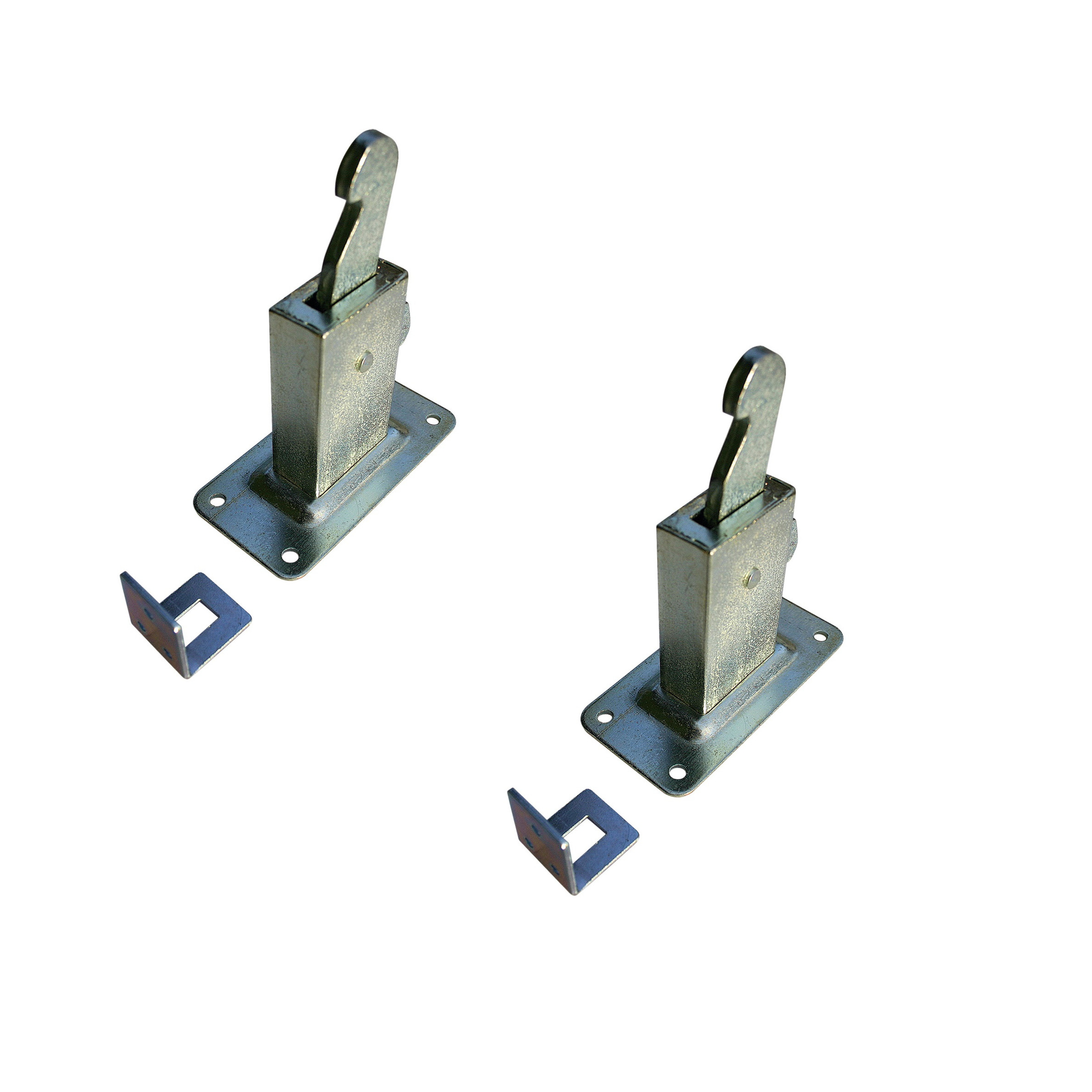2x stuks deurvastzetter / deurvergrendeling staal wandmodel 12 x 6 x 15 cm -