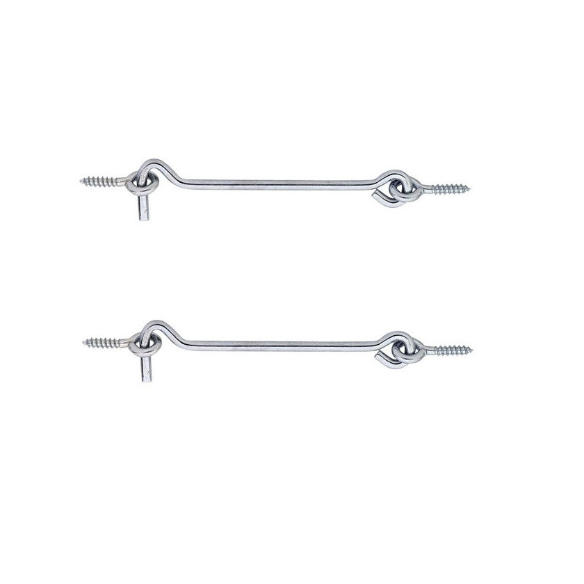 Windhaak - 2x stuks - verzinkt staal - 25 x 0,6 cm - deurhaak -