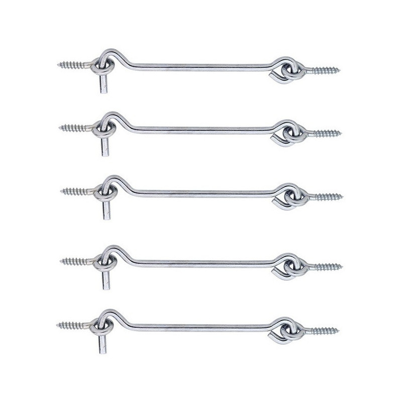 Windhaak - 5x stuks - verzinkt staal - 3 x 0,3 cm - deurhaak -