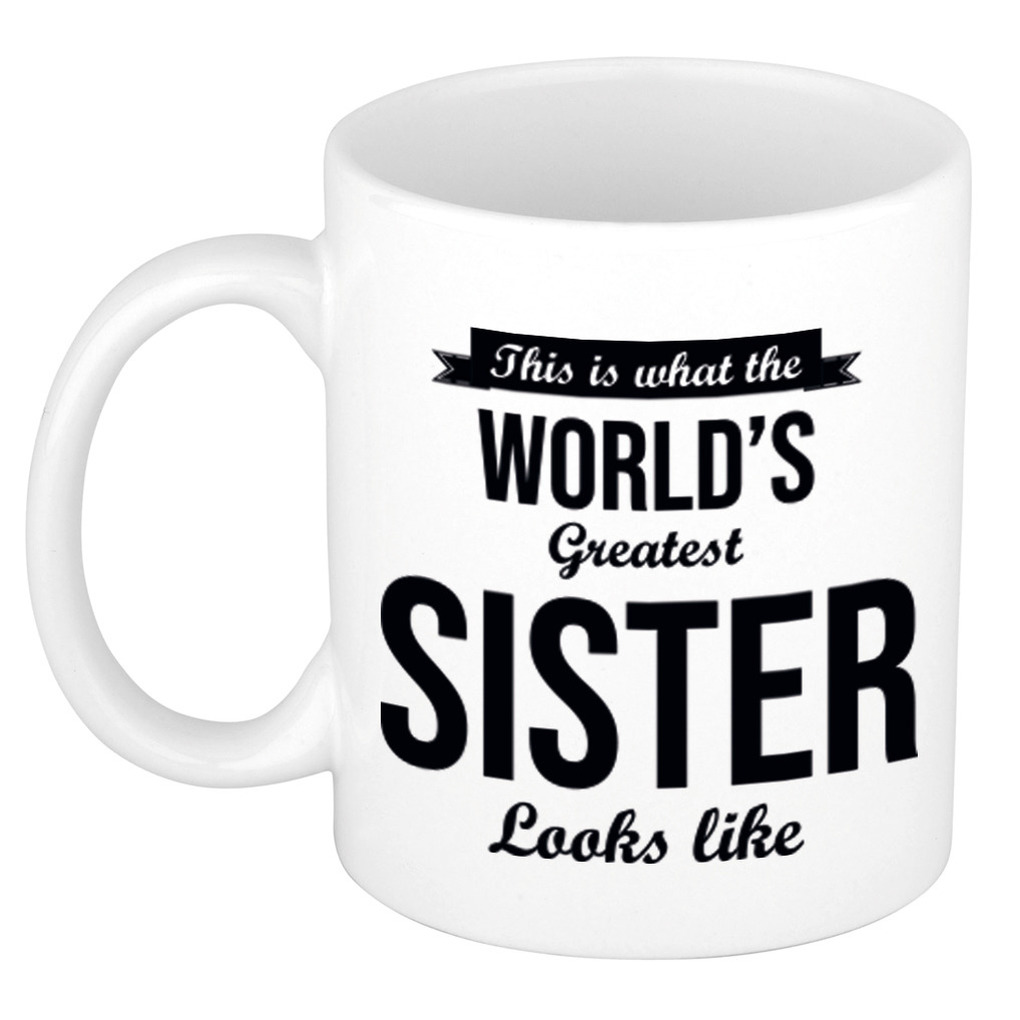 Worlds Greatest Sister cadeau koffiemok / theebeker 300 ml -