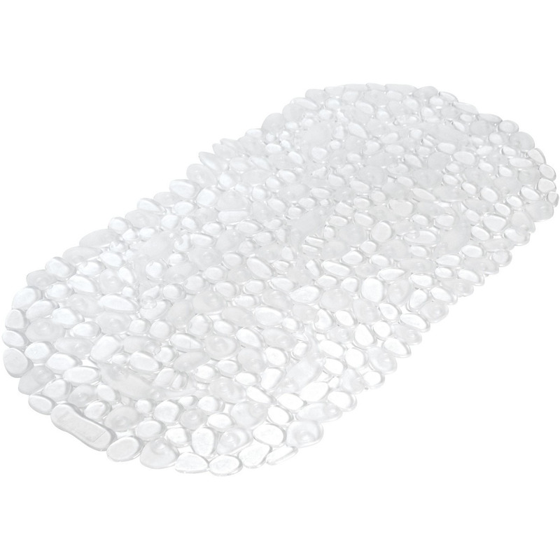 Transparante anti-slip badmat - 36 x 69 cm - ovaal -