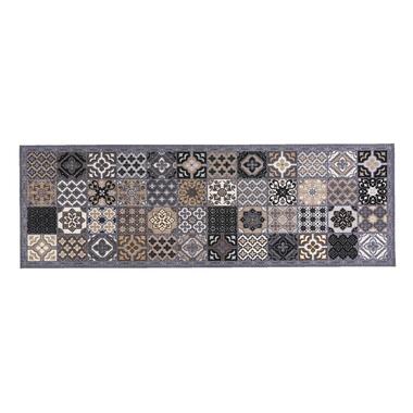Keukenloper Patchwork - grijs - 50x150 cm - Leen Bakker