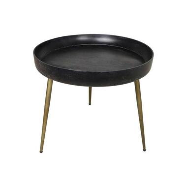 HSM Collection bijzettafel Ventura - zwart/goud - 52x60 cm - Leen Bakker