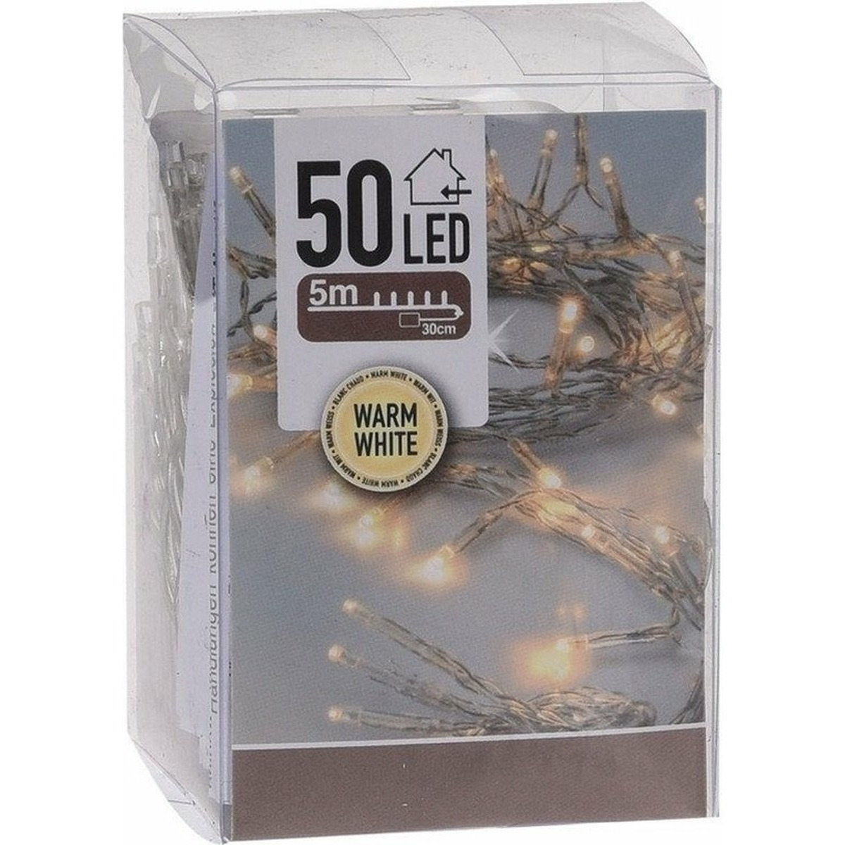 Kerstverlichting - op batterij - warm wit - 50 LED lampjes - 5 meter -
