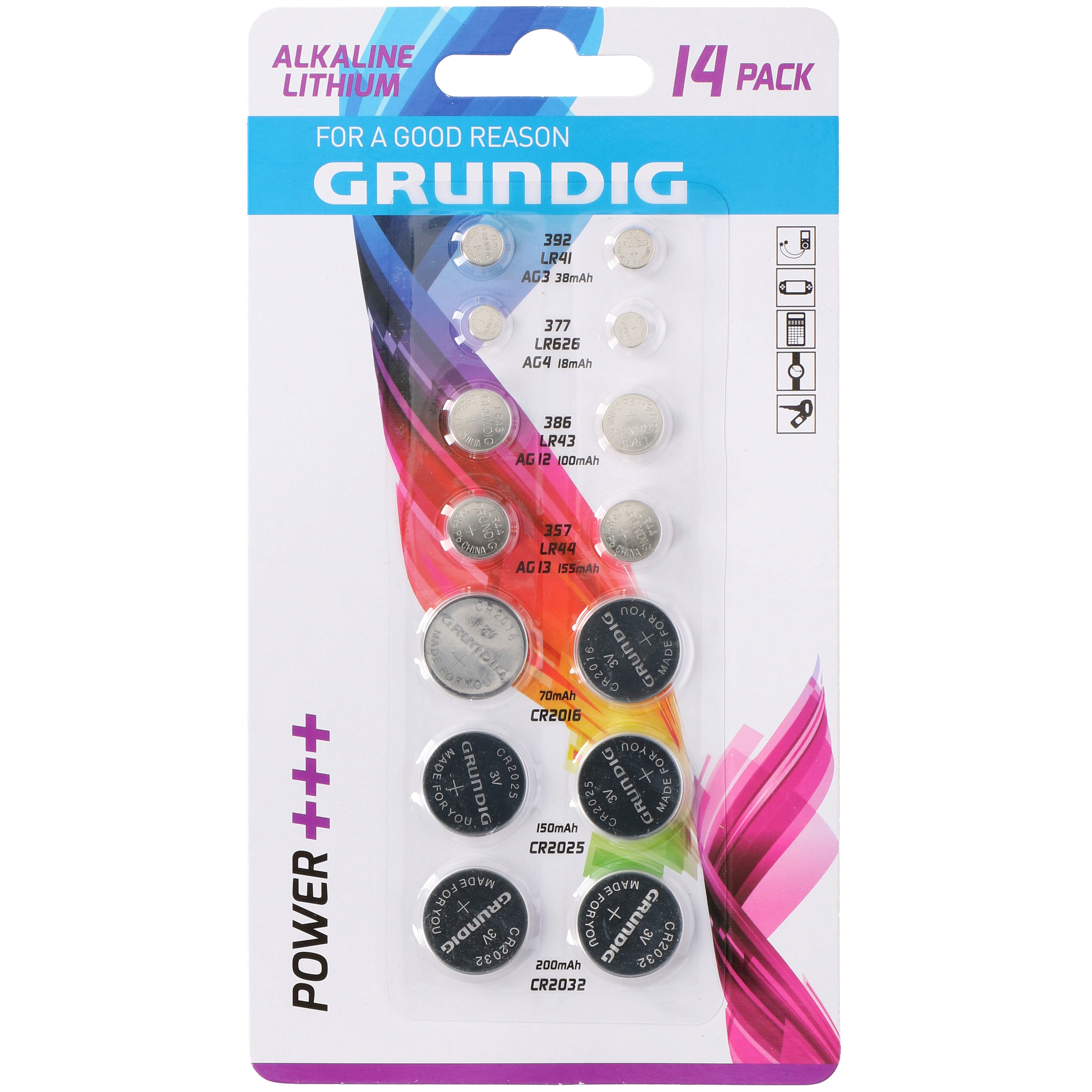 Set van 14x Grundig knoopcel batterijen -