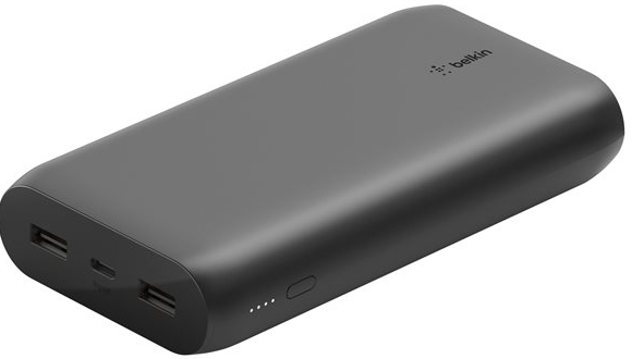 BOOST CHARGE - Mobiele oplader - 20000 mAh - 3 uitgangsaansluitingen (USB, USB-C) - op kabel: USB, USB-C - zwart
