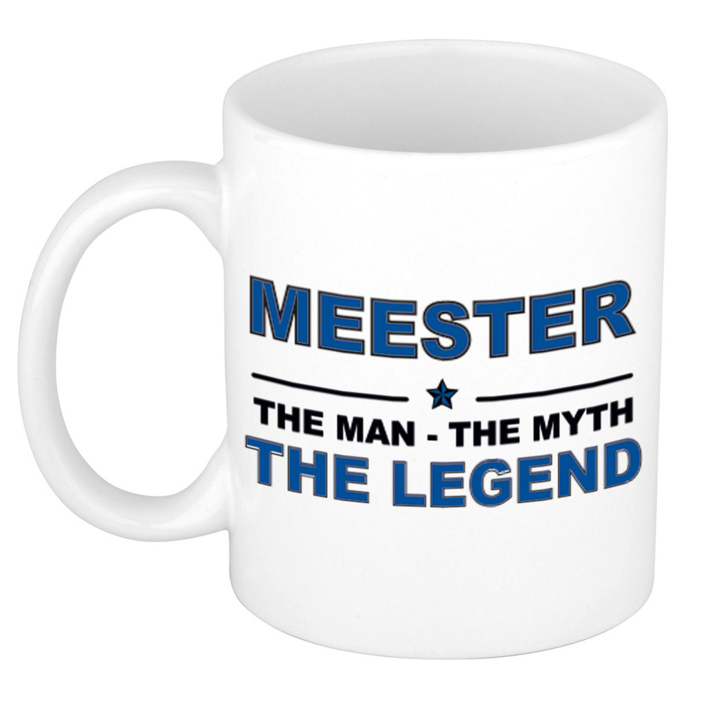 Meester the man, the myth, the legend cadeau koffiemok / theebeker 300 ml -