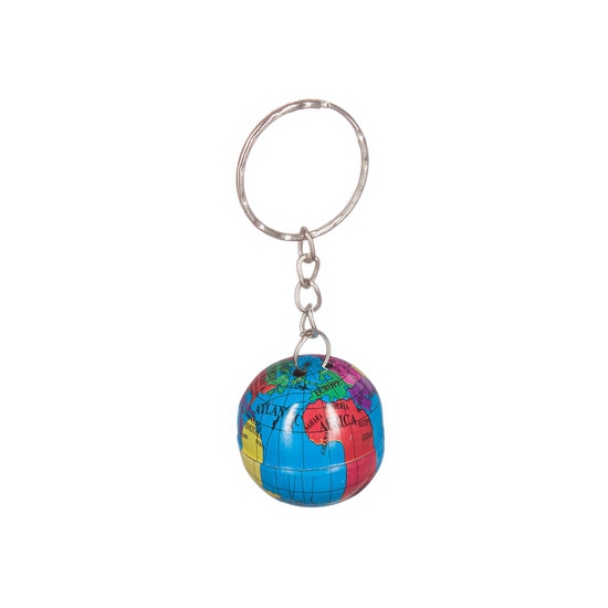 Wereldbol sleutelhanger blik -