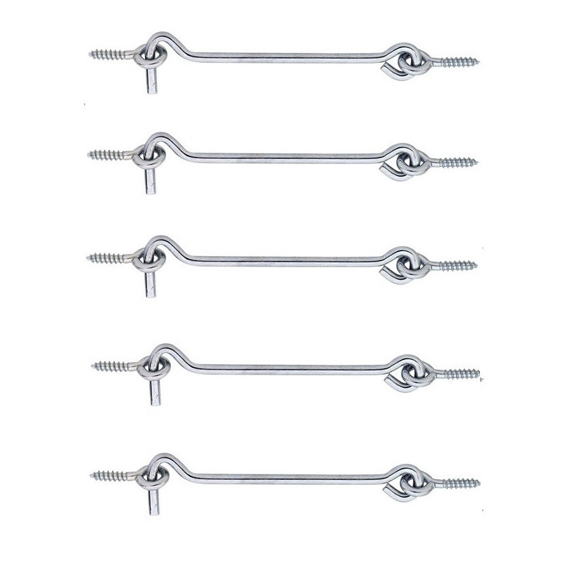 Windhaak - 5x stuks - verzinkt staal - 5 x 0,4 cm - deurhaak -