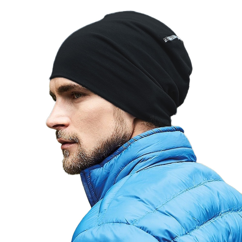 Wintermuts Oslo - zwart/wit- volwassenen - Katoen/Elasthan - sport muts beanie - gebreid One size -