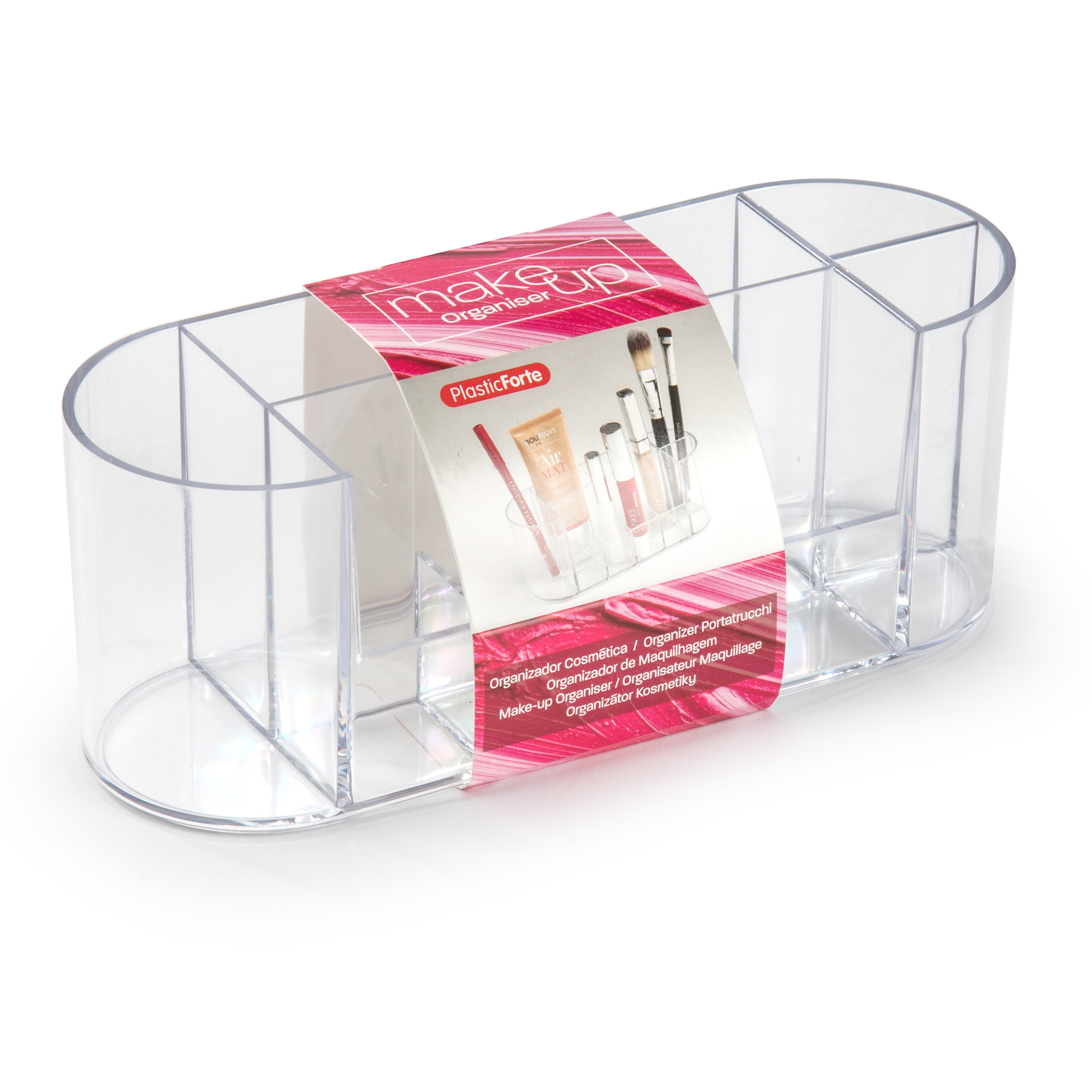 PlasticForte Make-up organizers - 8-vaks - 17 x 6,5 cm - makeup houder -