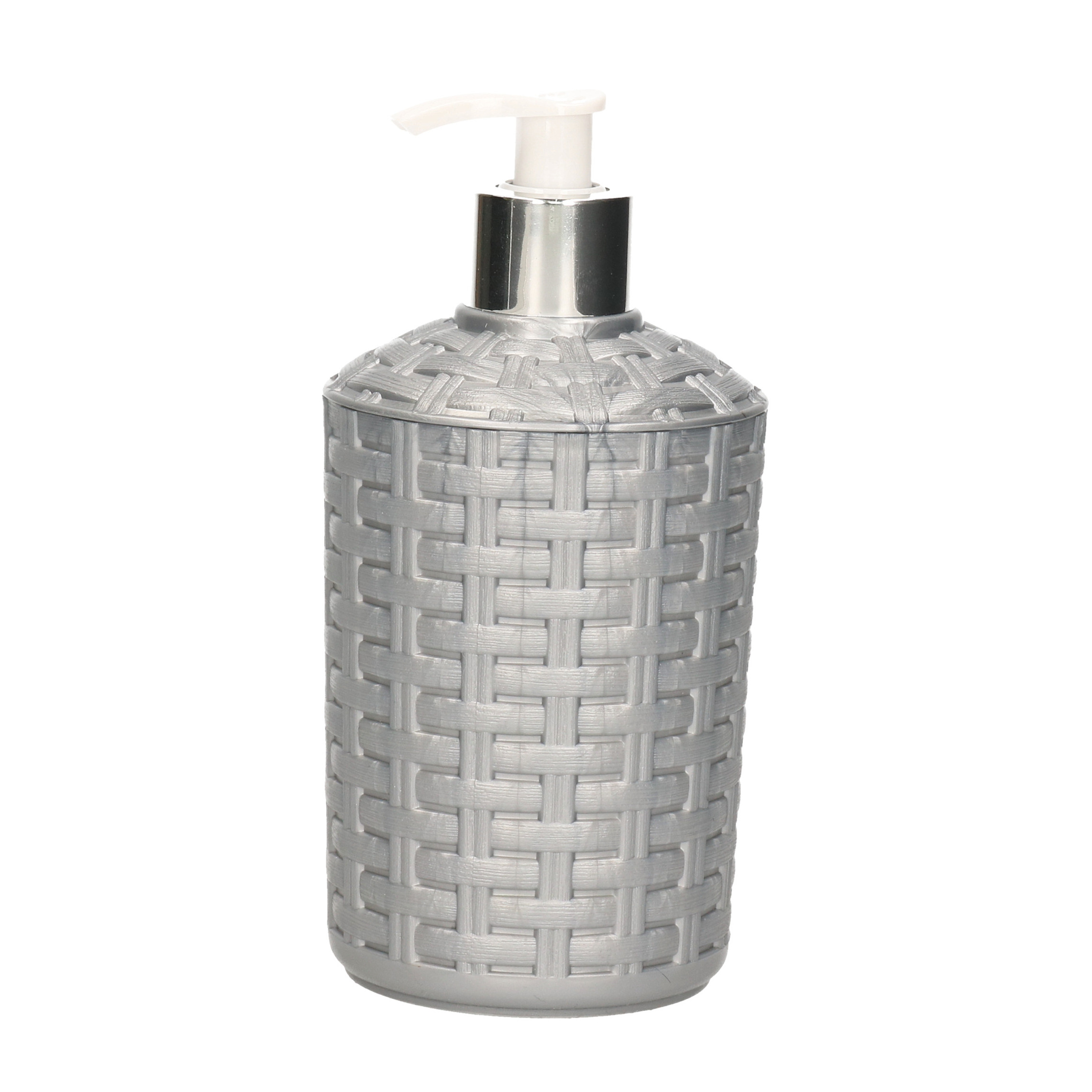 Zeeppompjes/dispensers zilver geweven 16 cm -