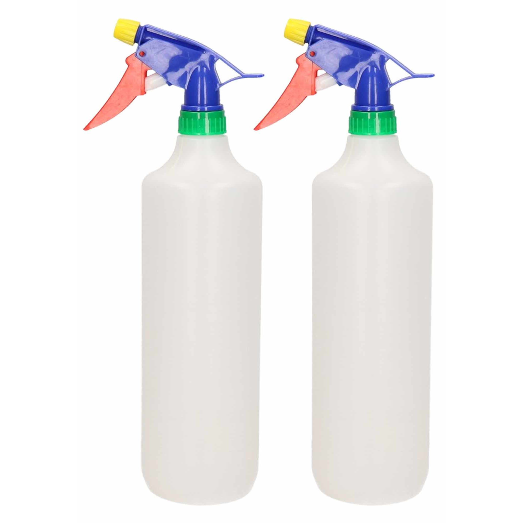 2x Waterverstuivers/plantenspuiten wit 1 liter 31 cm -