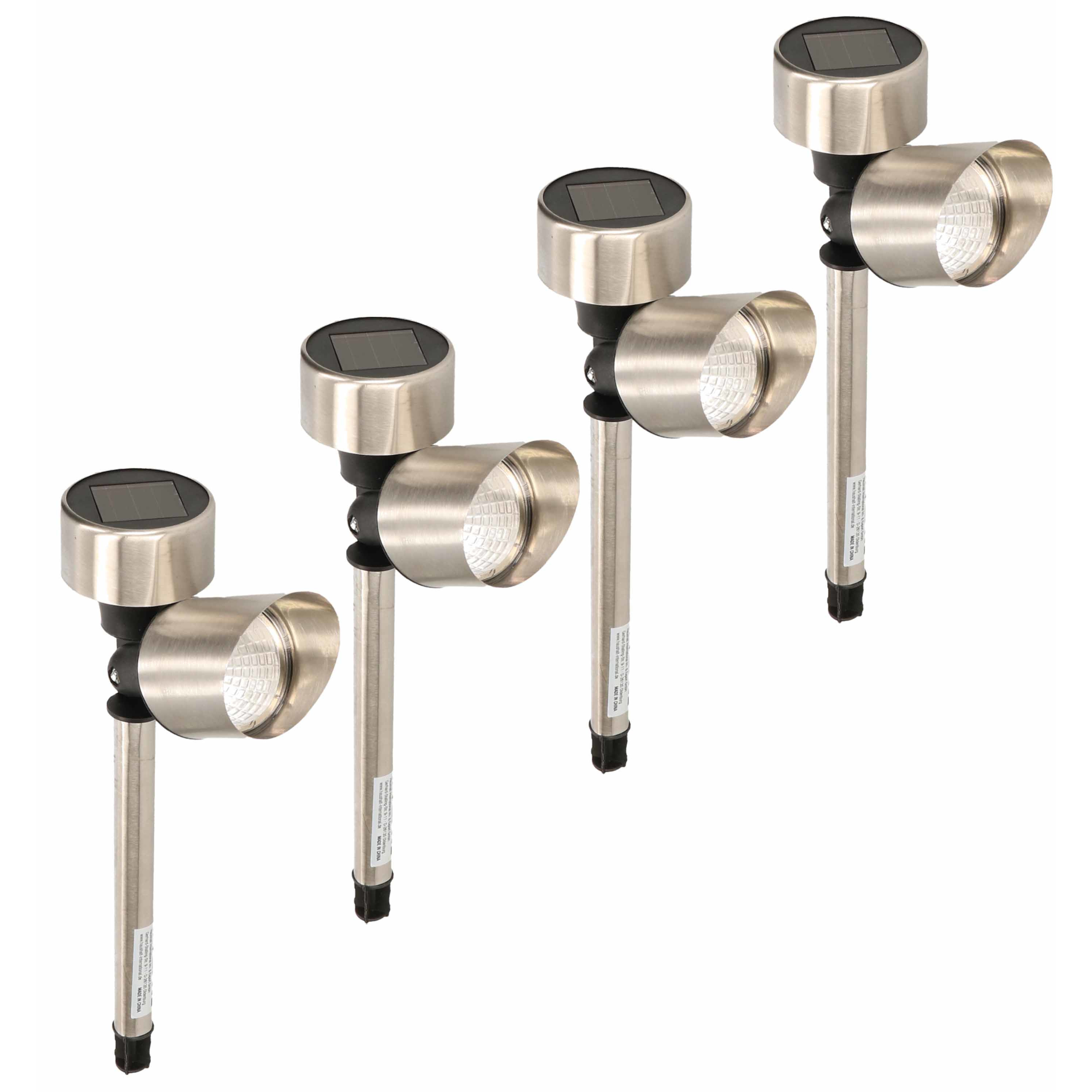 12x Buiten/tuin LED stekers solar verlichting spotjes met wit licht 35 cm -