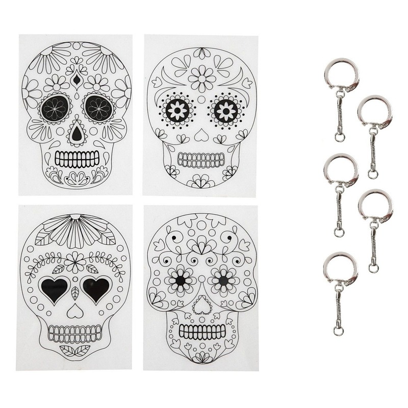 Knutselpakket krimpfolie Day of the dead 4 vellen -