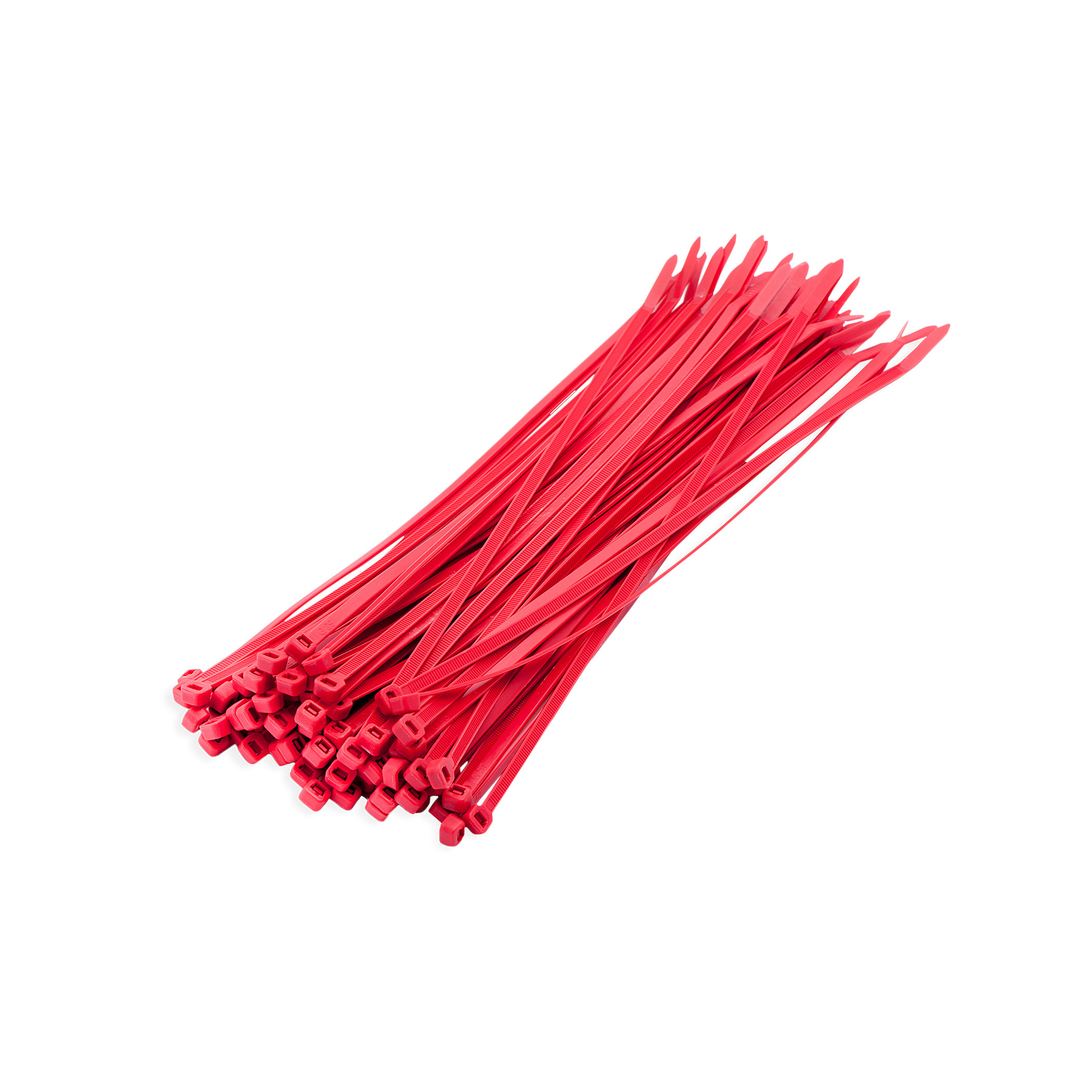 Tiewraps-kabelbinders - 100x - rood - 20 x 0,36 cm - nylon - bundelbanden - tiewraps / tie ribs -