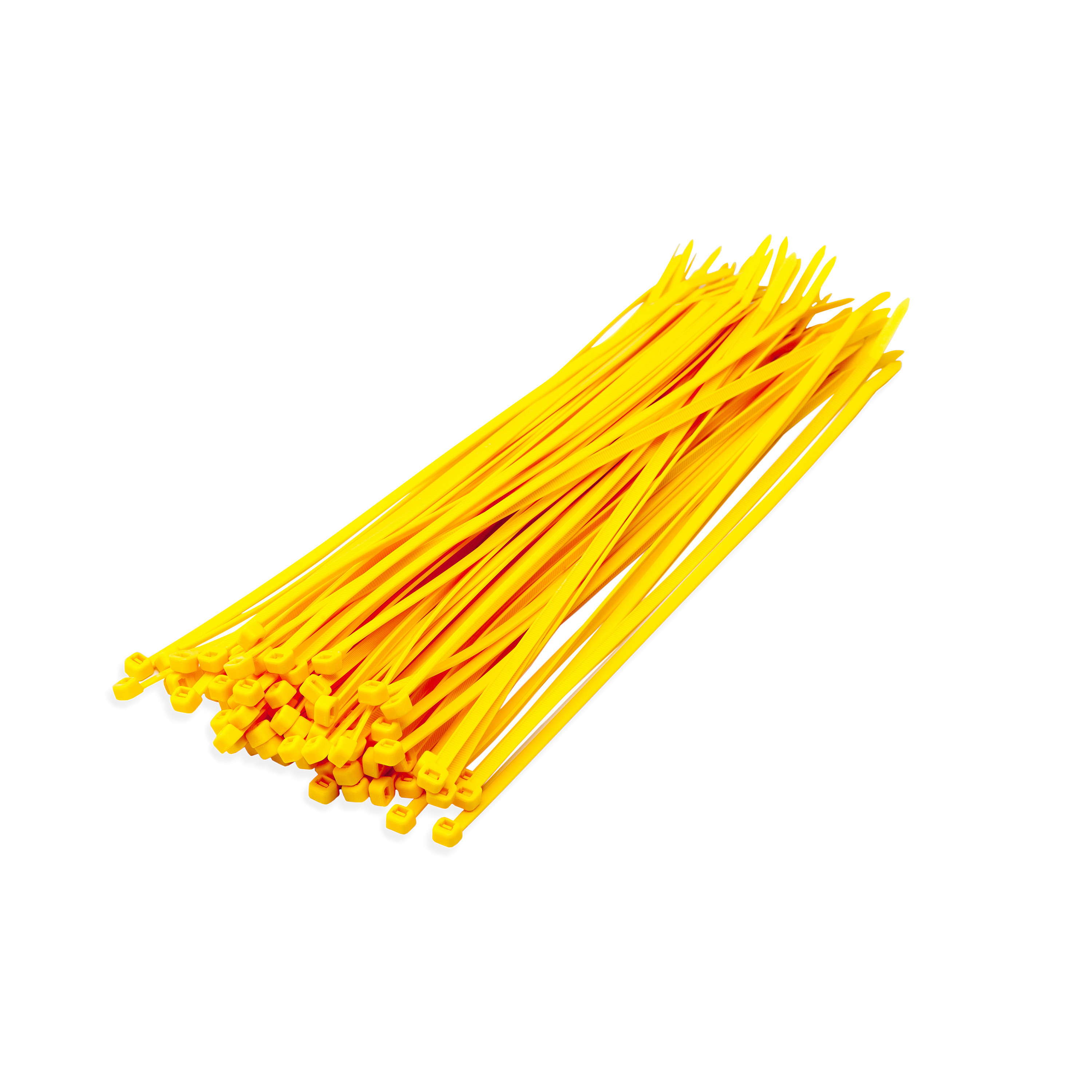 Tiewraps-kabelbinders - 100x - geel - 20 x 0,36 cm - nylon -