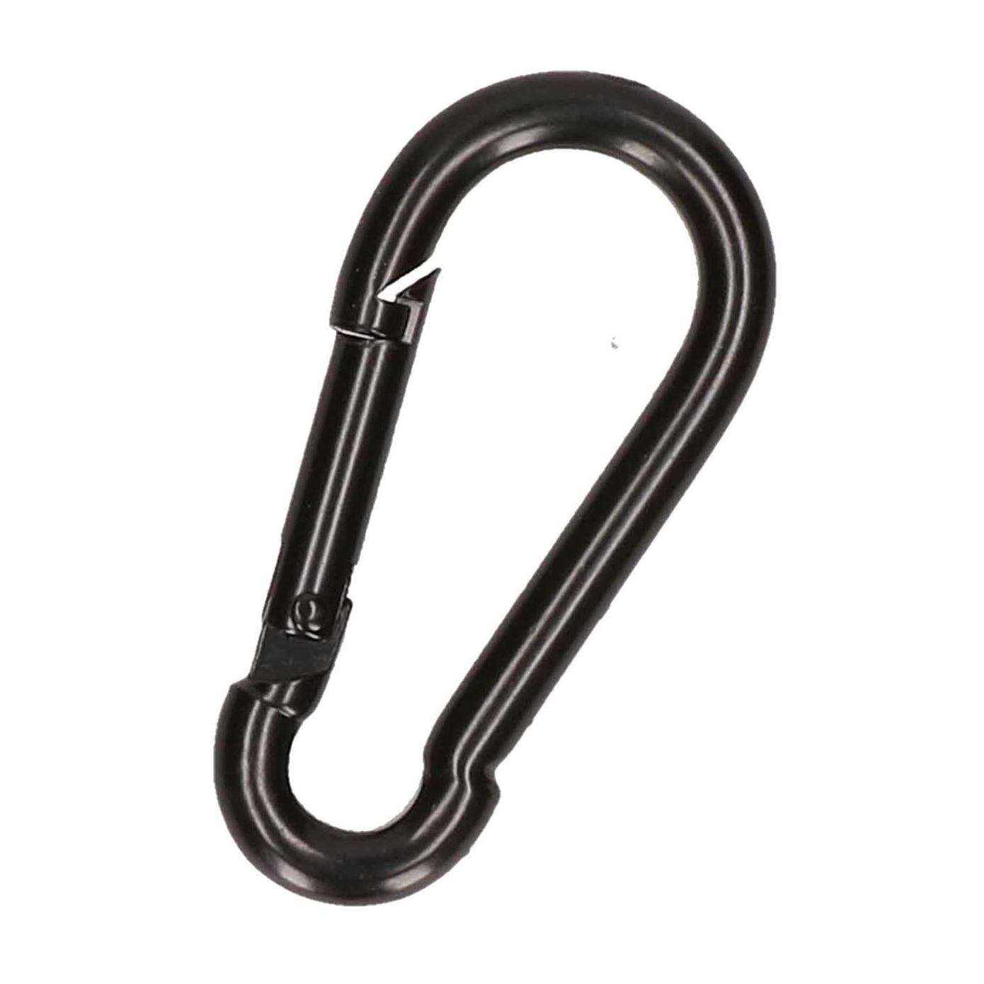 1x stuks karabijnhaak / karabijnhaken zwart gelakt staal 8 cm -