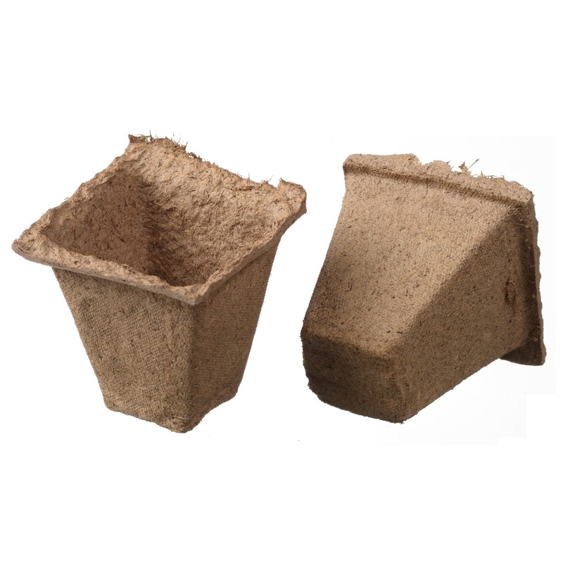 48x Turfpotjes/stekpotjes 6 cm biologisch afbreekbaar -