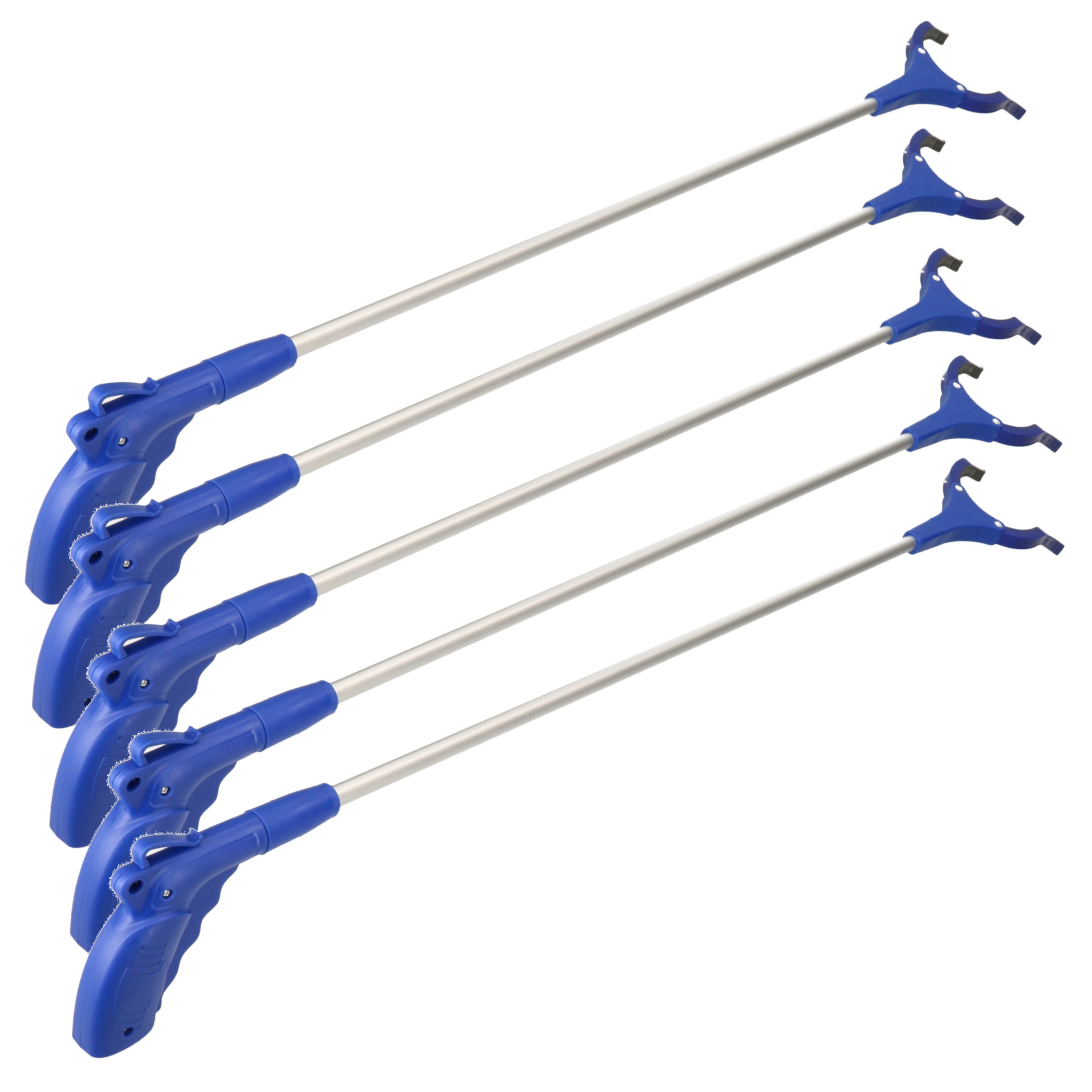 5x Aluminium zwerfvuilgrijper met anti-slip grijpvingers 100 cm -