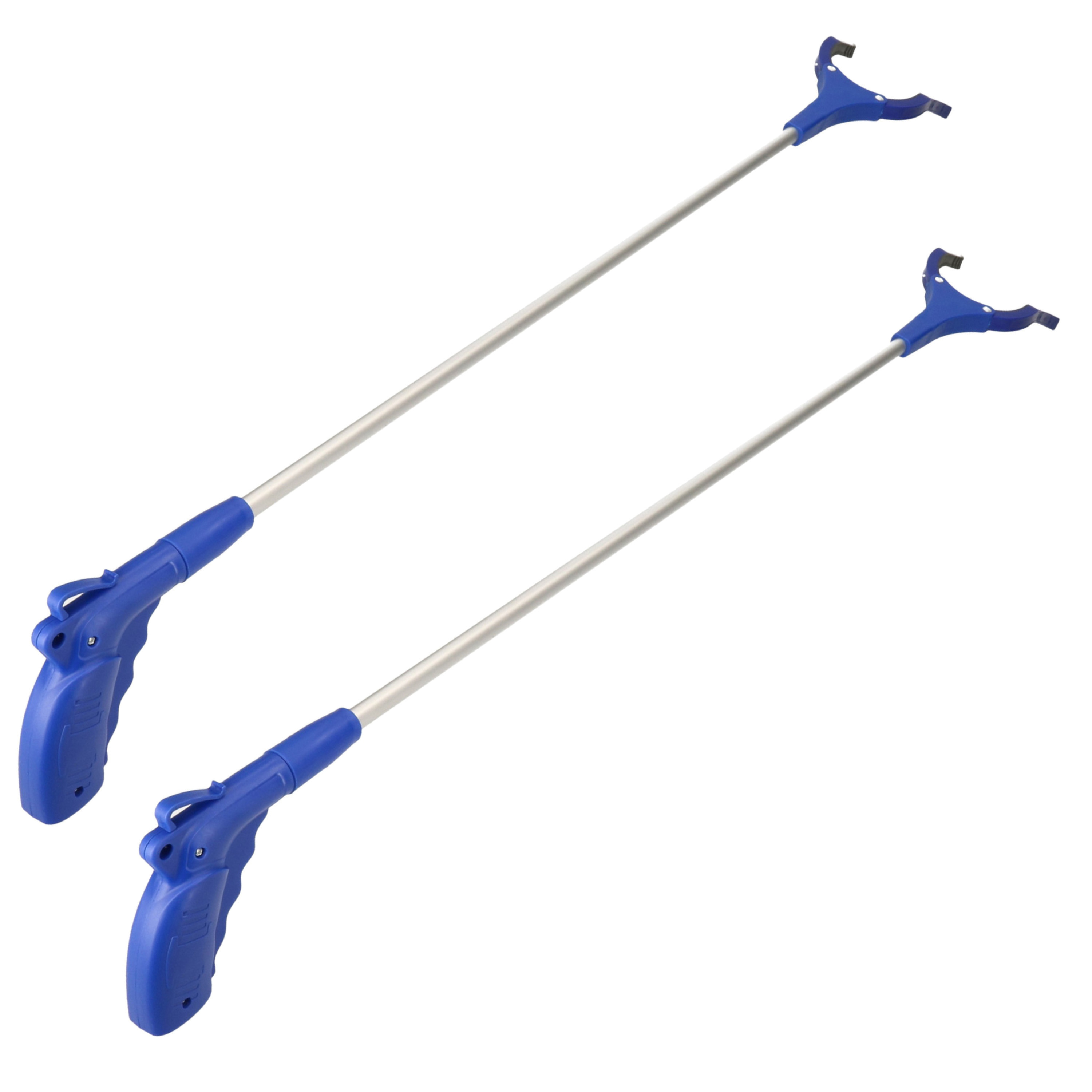 2x Aluminium zwerfvuilgrijper met anti-slip grijpvingers 100 cm -