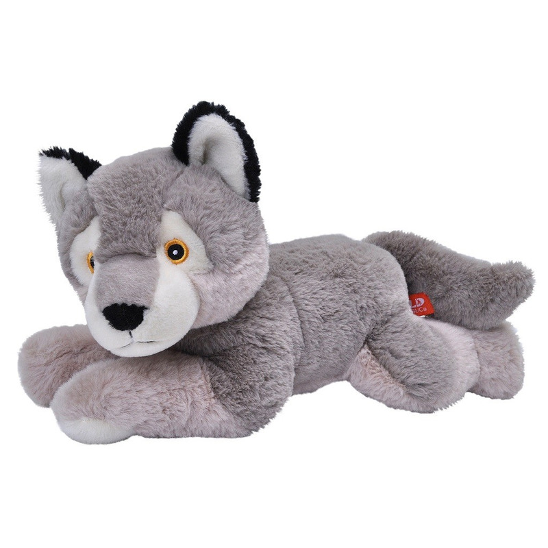Pluche grijze wolf/wolven knuffel 30 cm speelgoed -