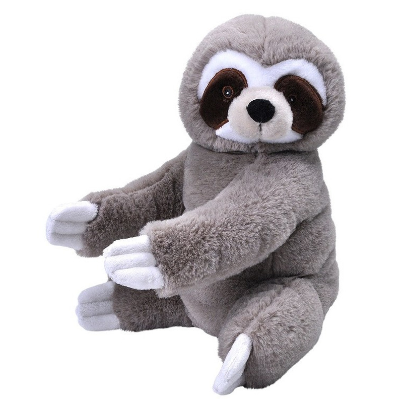 Pluche grijze luiaard knuffel 30 cm speelgoed -