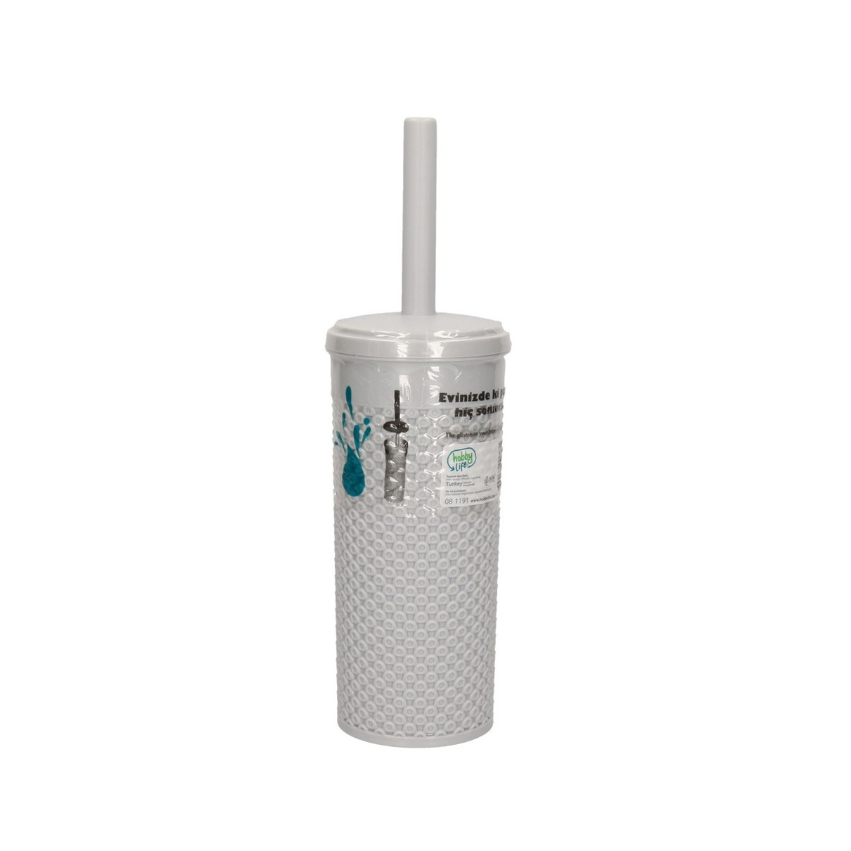 1x Toiletborstel / wc-borstels met houder grijs 10,5 x 10,5 x 35 cm -