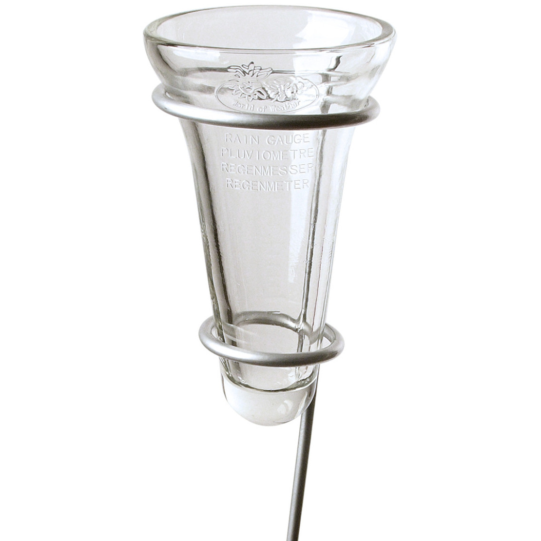 Regenmeter - glas - verzinkte grondpen - 69 cm -