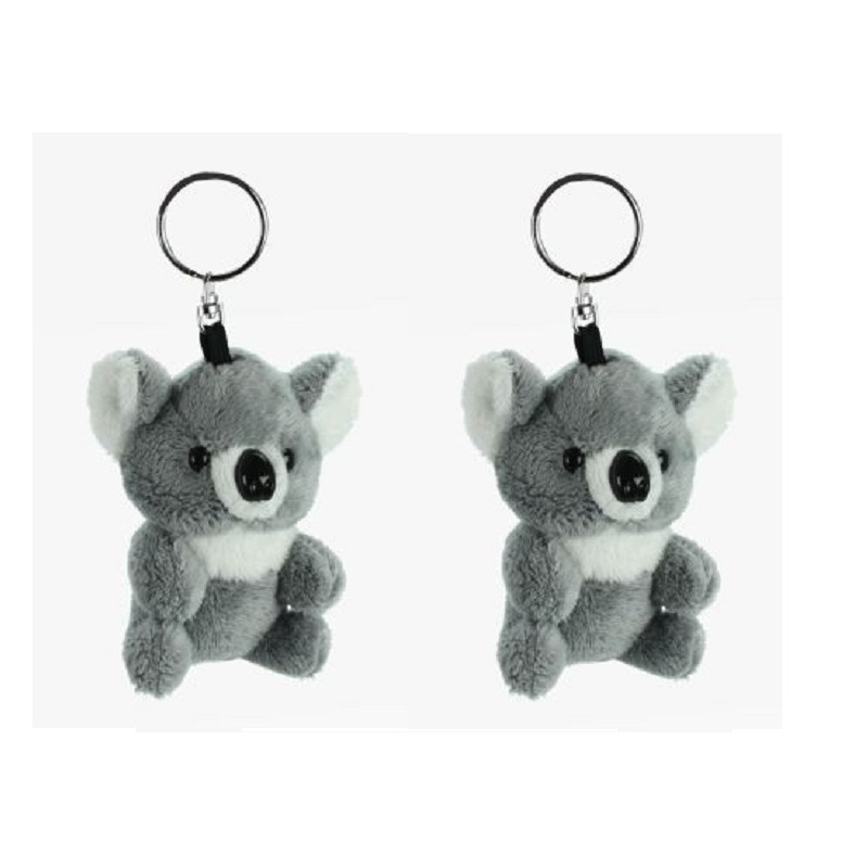 2x stuks koala knuffel sleutelhangers van 16 cm -