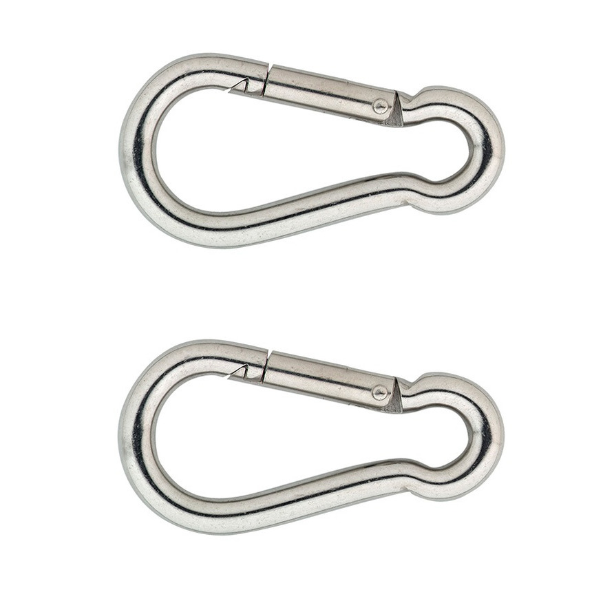 2x stuks karabijnhaak / karabijnhaken RVS 7 cm -