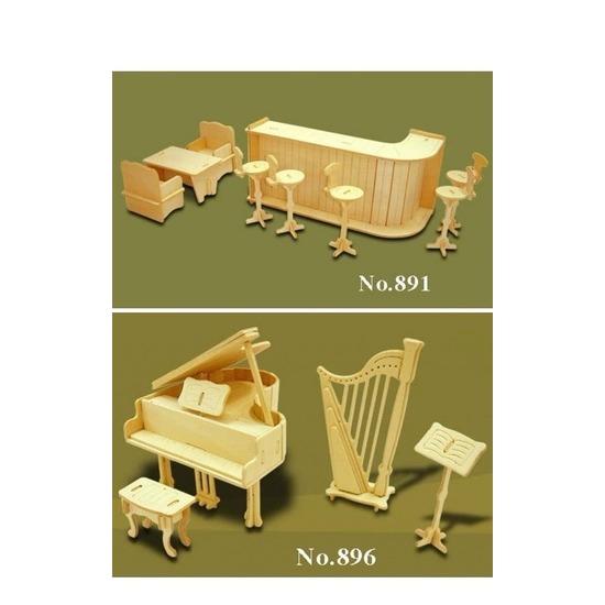 Poppenhuis meubels muziek/bar set -