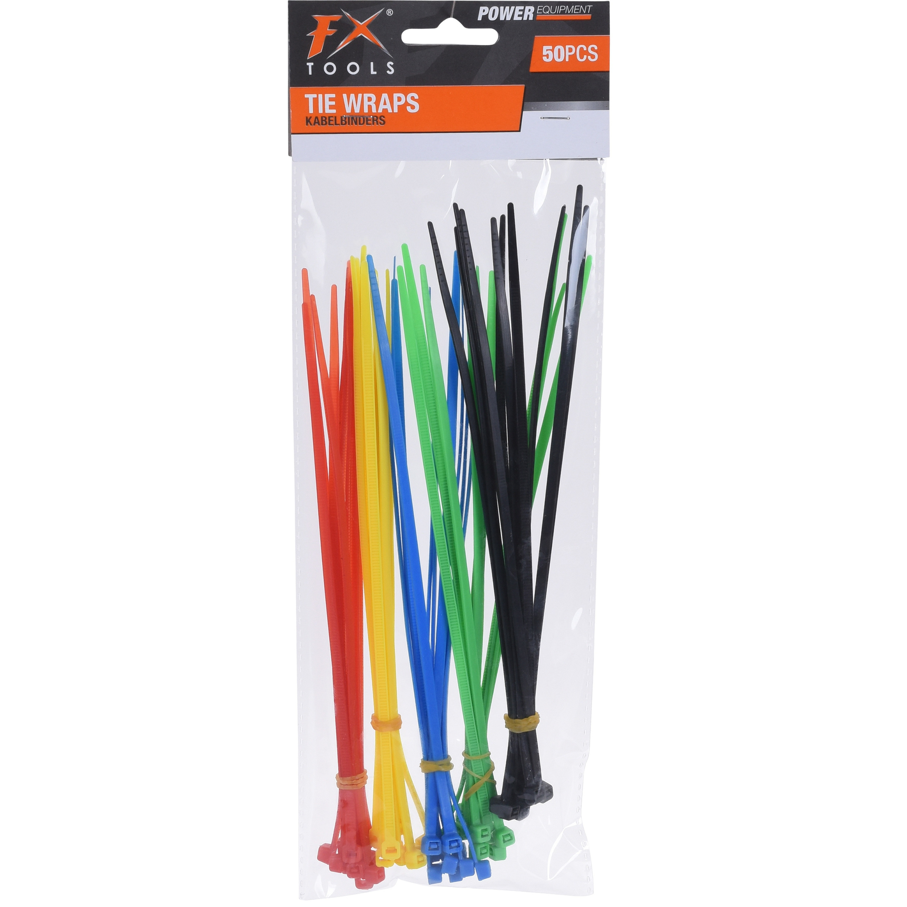 50x stuks kabelbinders / bundelbanden / tiewraps 5 kleuren 19.5 x 0.36 mm -