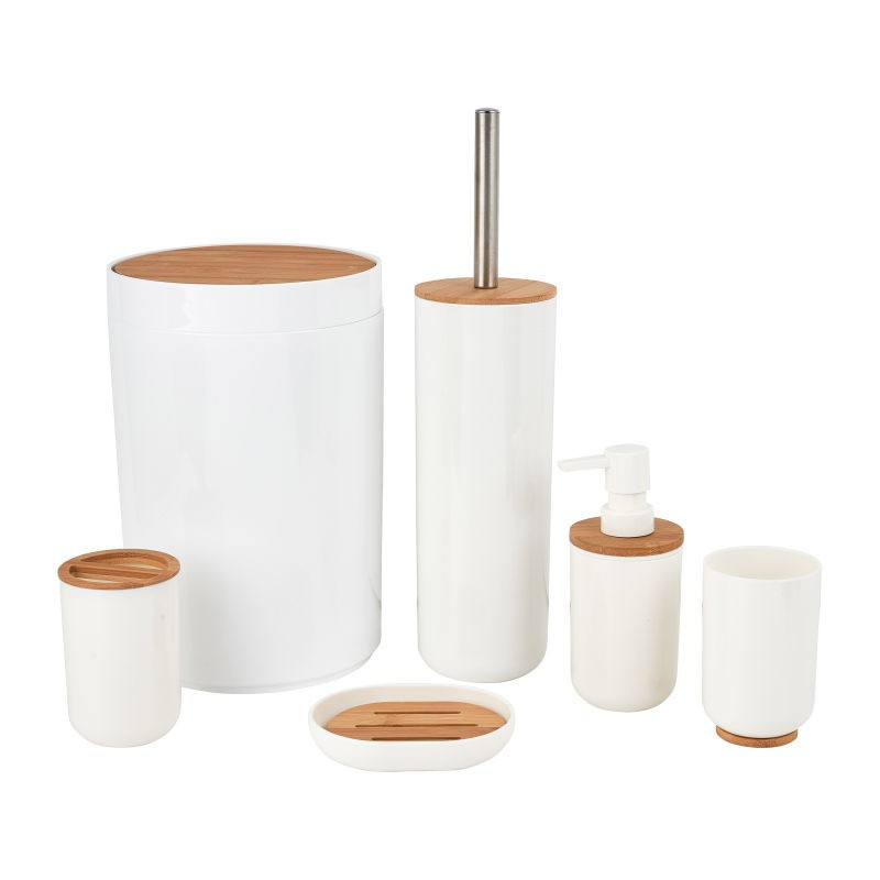 Bamboe badkamer en toiletset 6-delig -