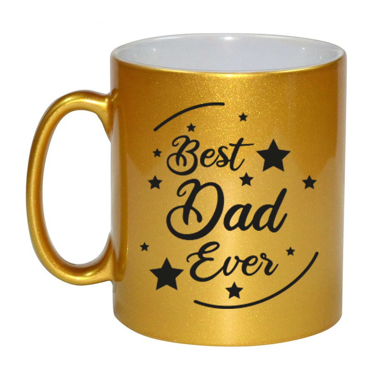 Gouden Best Dad Ever cadeau koffiemok / theebeker 330 ml -
