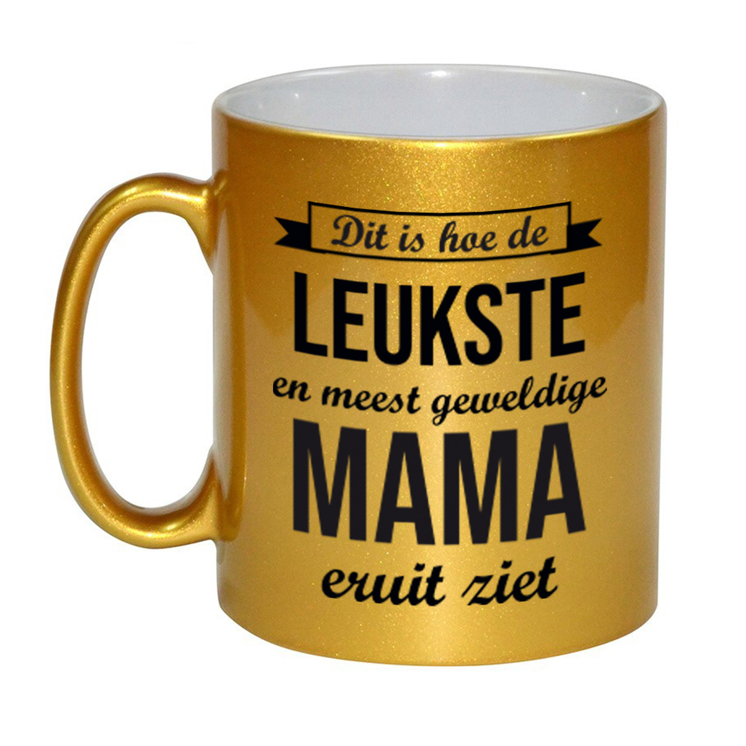Gouden leukste en meest geweldige mama cadeau koffiemok / theebeker 330 ml -