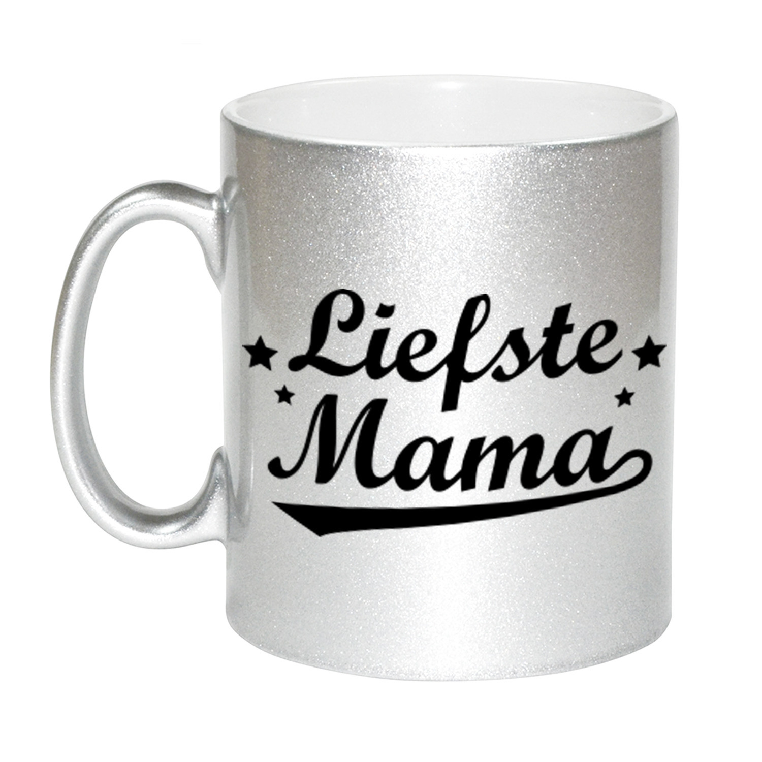 Liefste mama zilveren mok / beker voor Moederdag 330 ml -