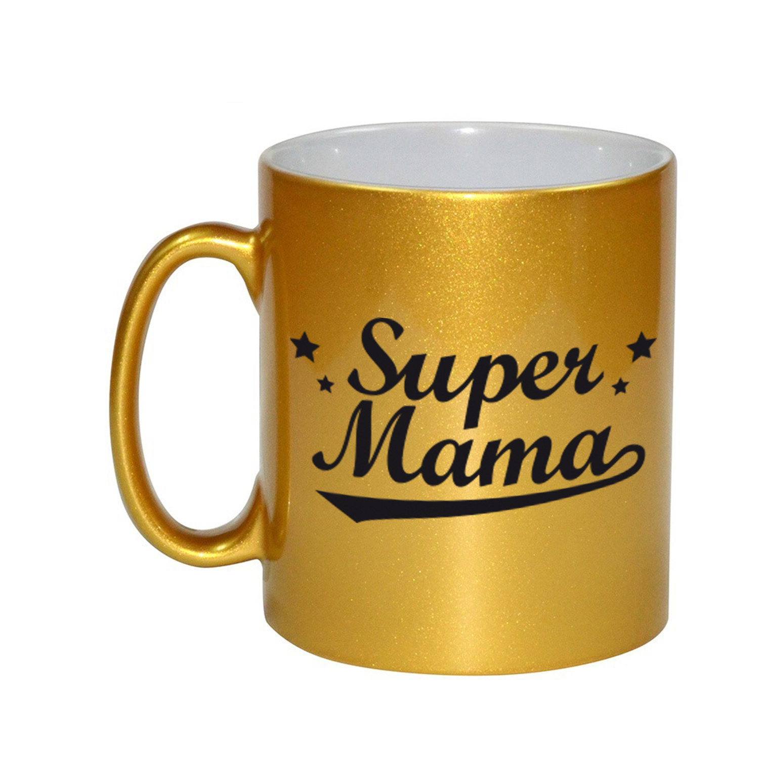 Super mama gouden mok / beker voor Moederdag 330 ml -