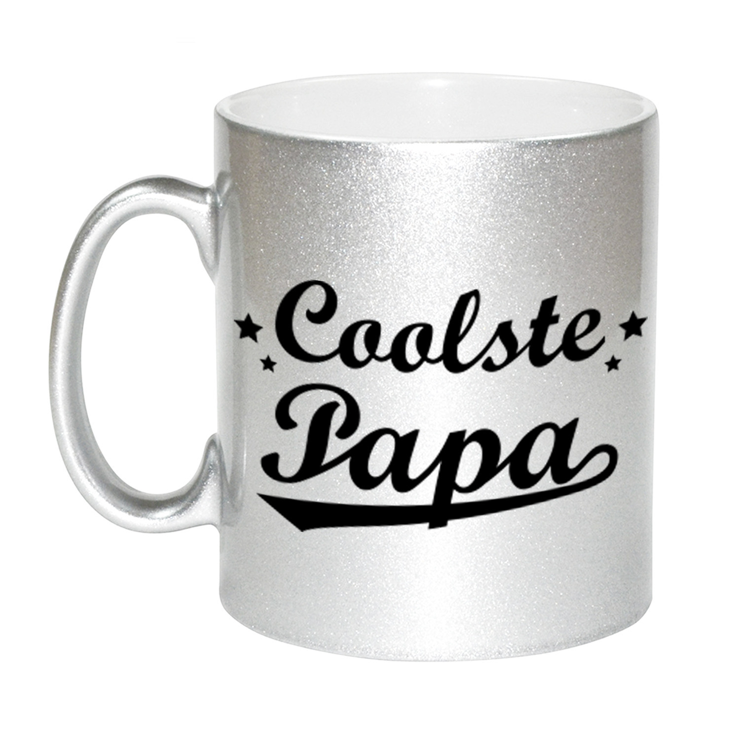 Coolste papa zilveren mok / beker voor Vaderdag 330 ml -