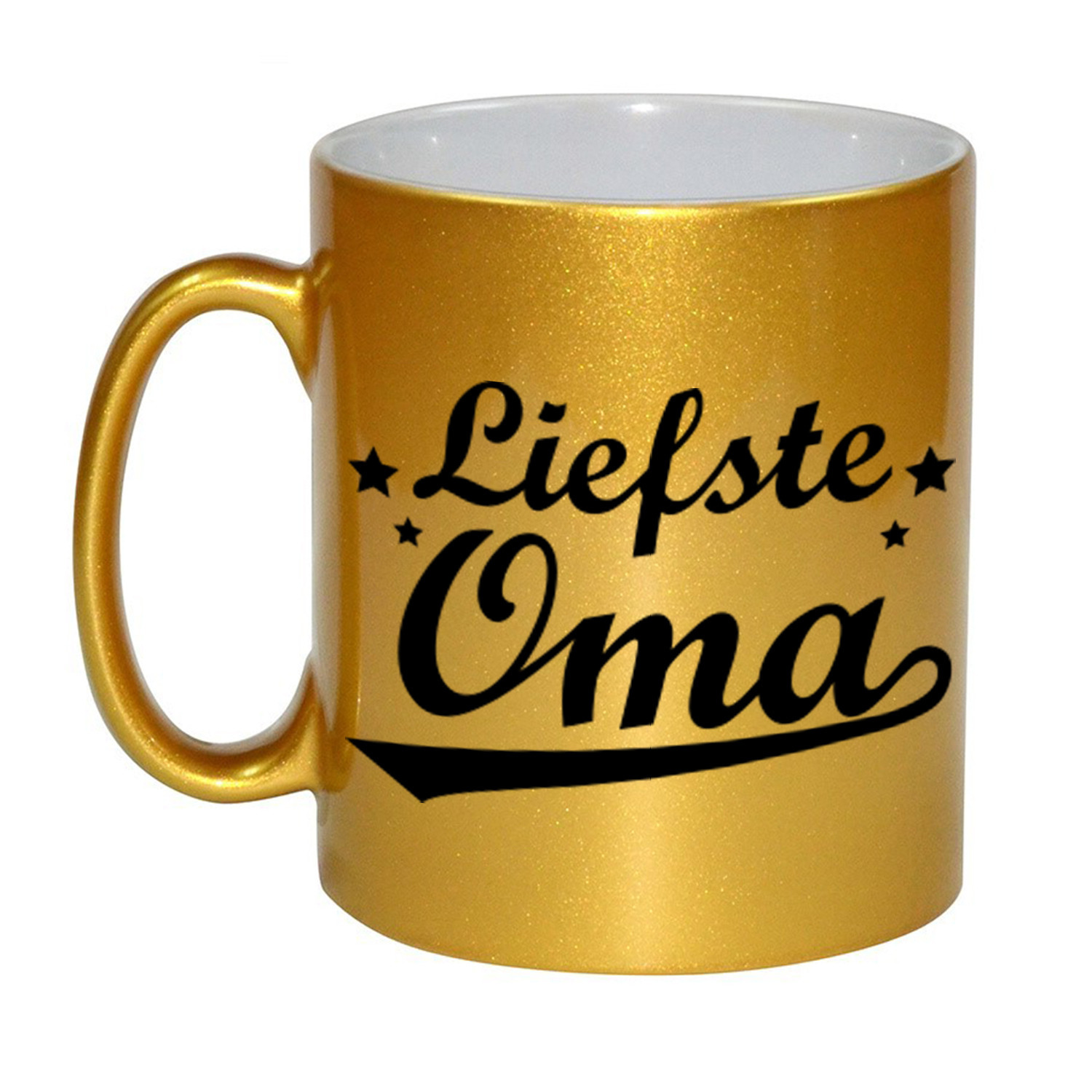 Liefste oma cadeau gouden mok / beker sterren 330 ml -