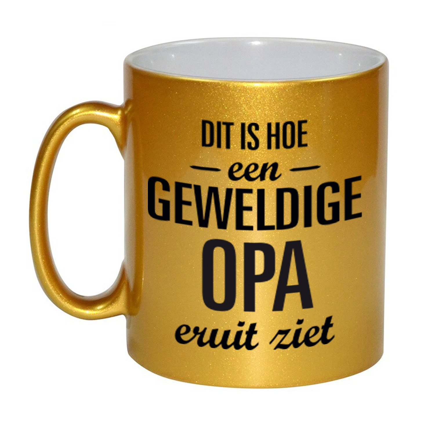 Gouden geweldige opa cadeau koffiemok / theebeker 330 ml -