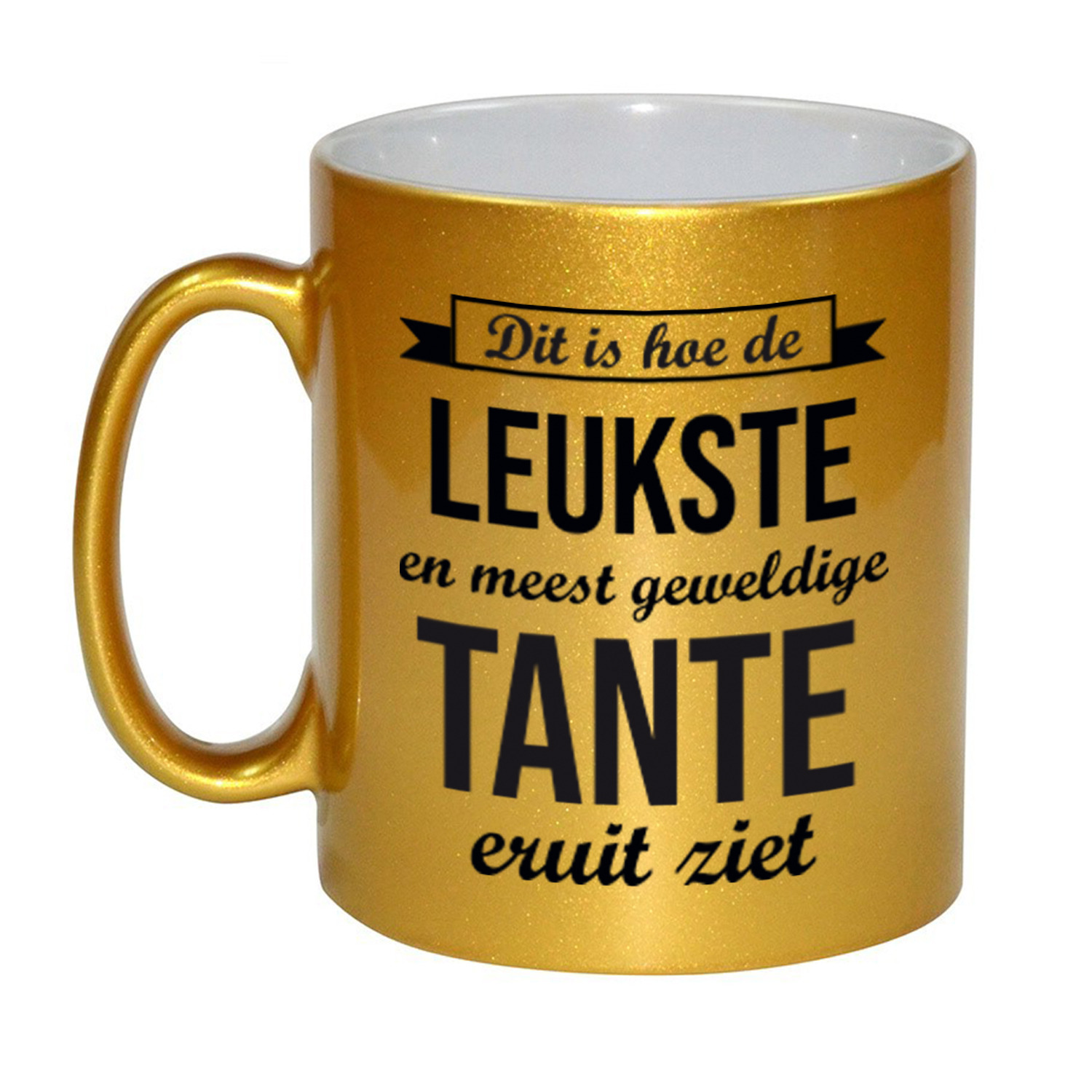 Gouden leukste en meest geweldige tante cadeau koffiemok / theebeker 330 ml -