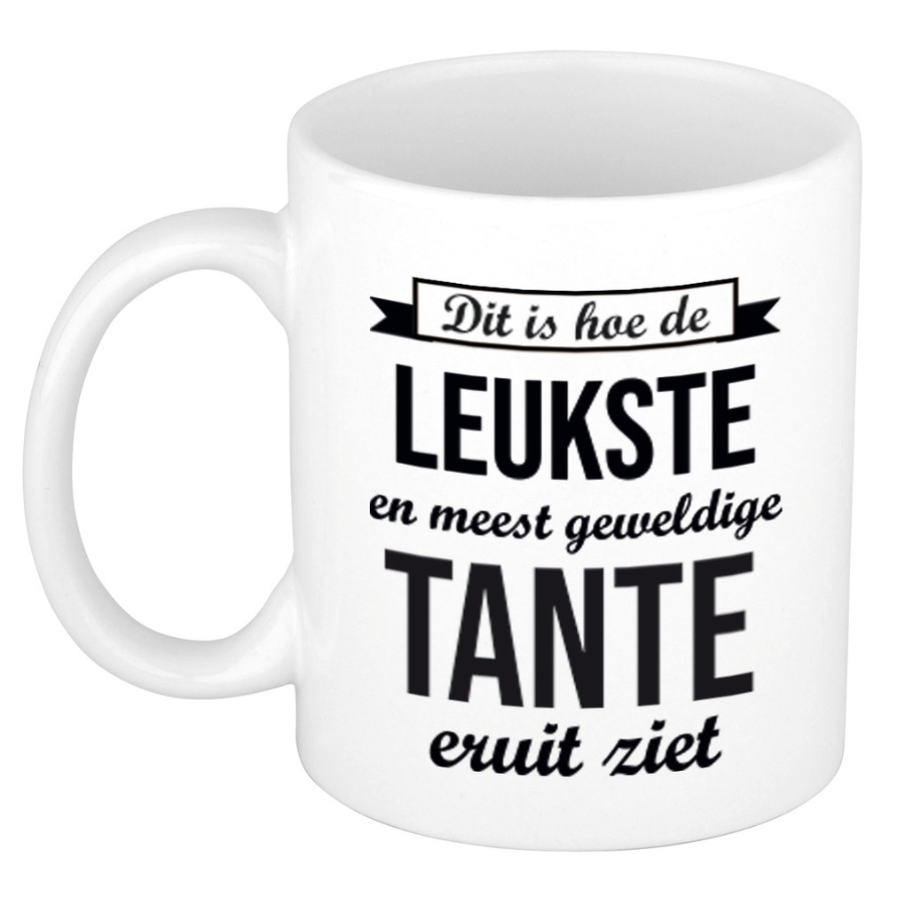 Leukste en meest geweldige tante cadeau koffiemok / theebeker wit 300 ml -