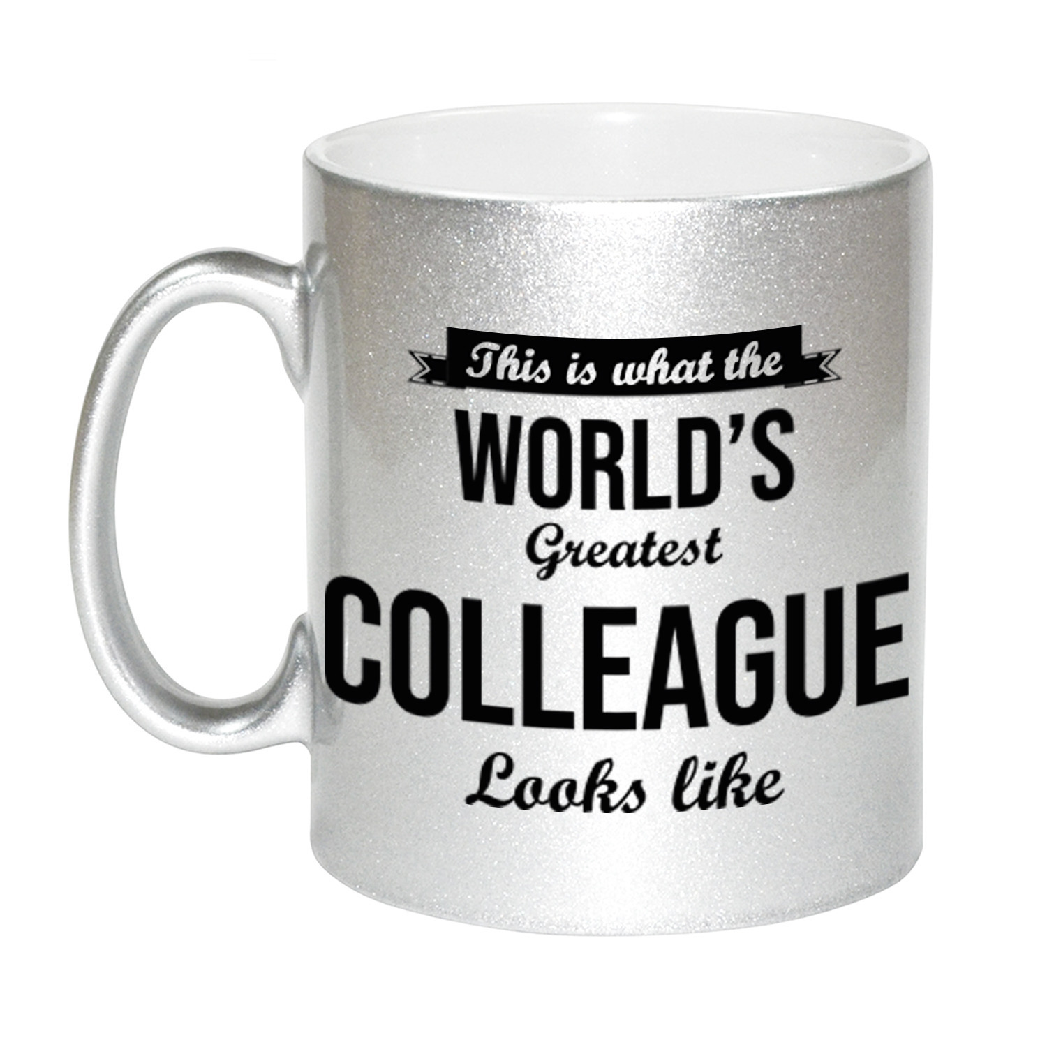 Zilveren Worlds Greatest Colleague cadeau koffiemok / theebeker 330 ml -