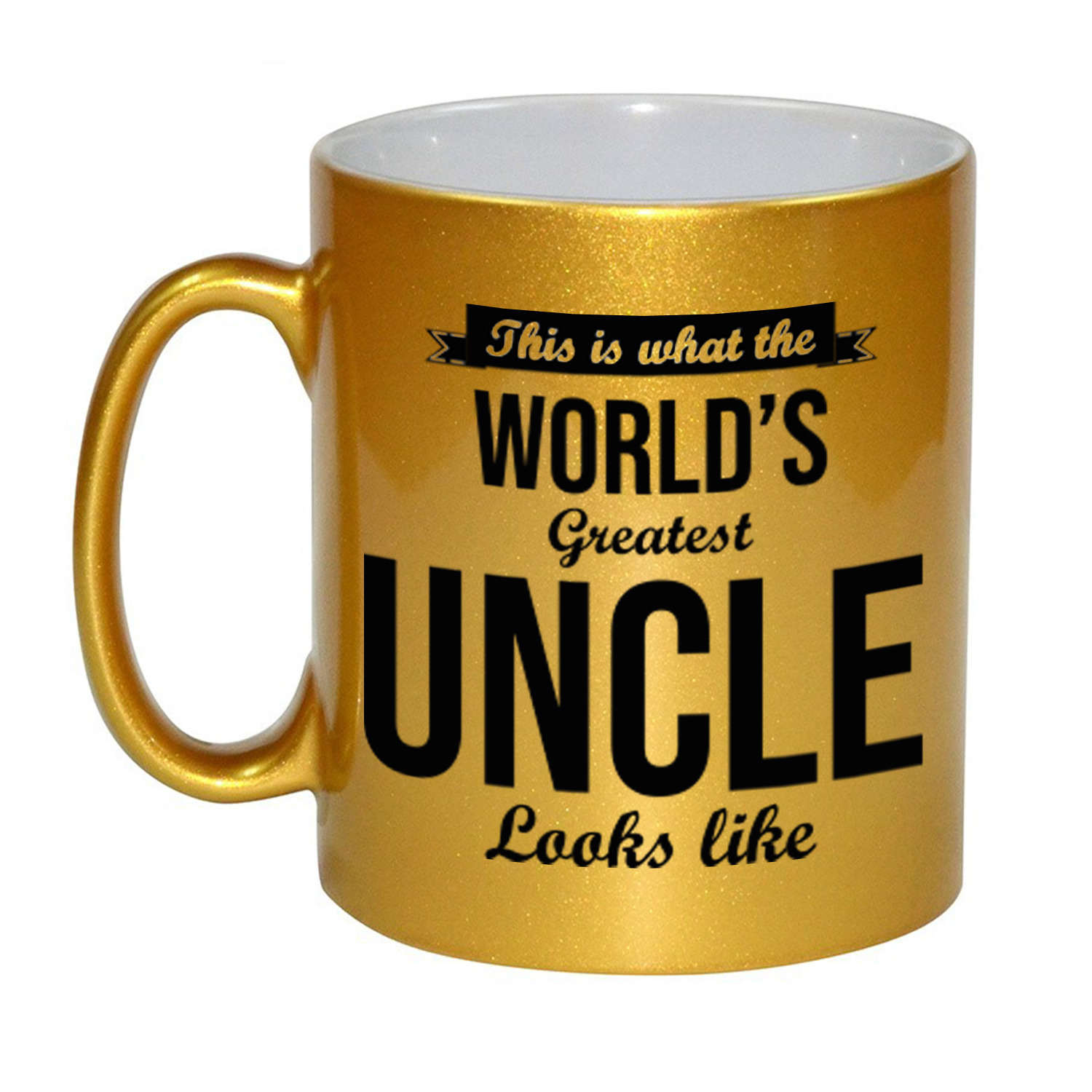 Gouden Worlds Greatest Uncle / oom cadeau koffiemok / theebeker 330 ml -