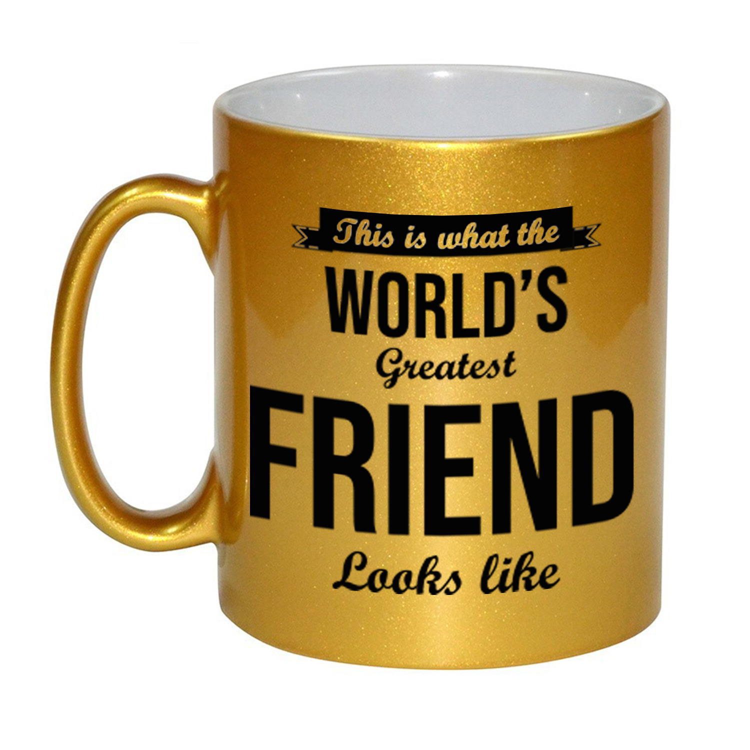 Gouden Worlds Greatest Friend cadeau koffiemok / theebeker 330 ml -