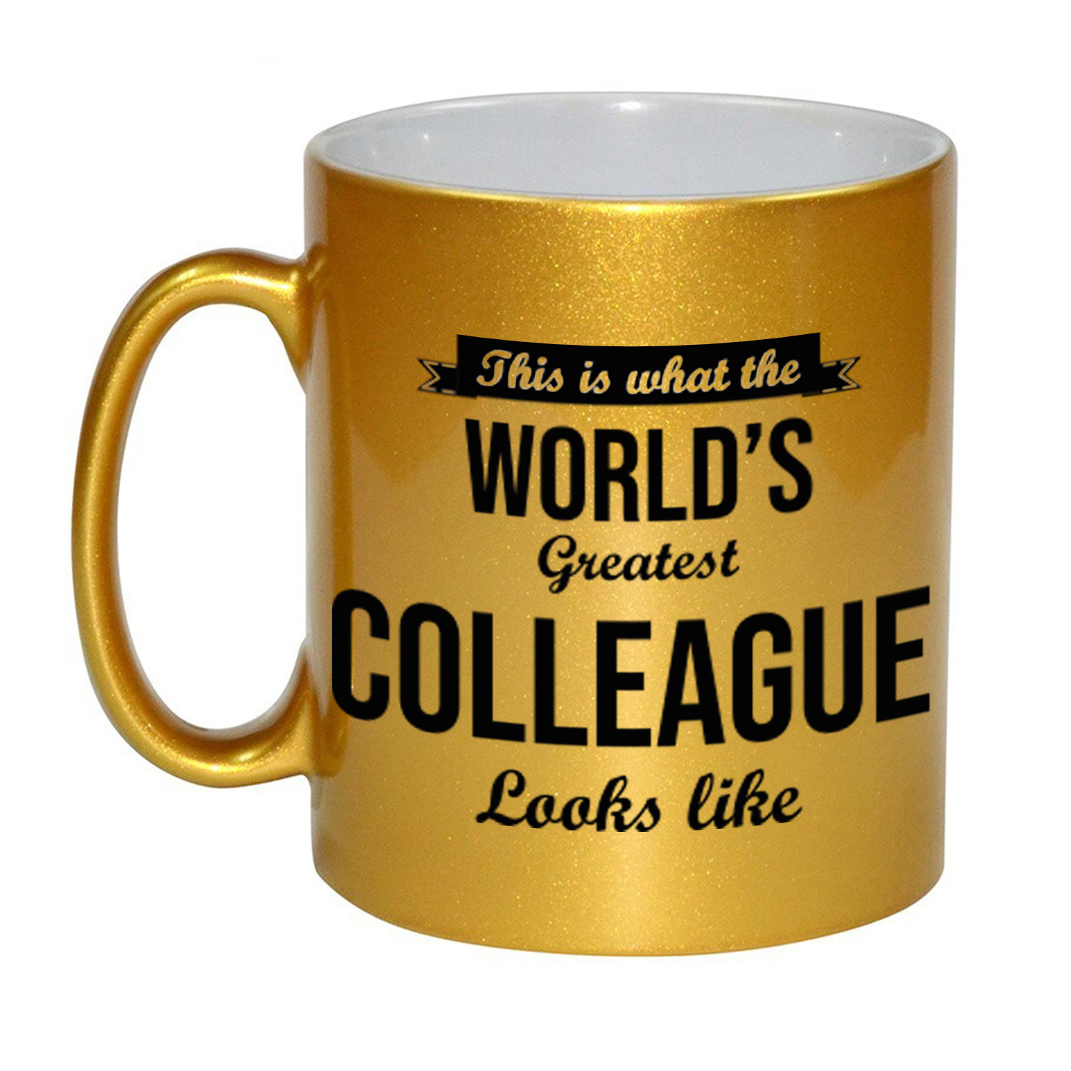 Gouden Worlds Greatest Colleague cadeau koffiemok / theebeker 330 ml -