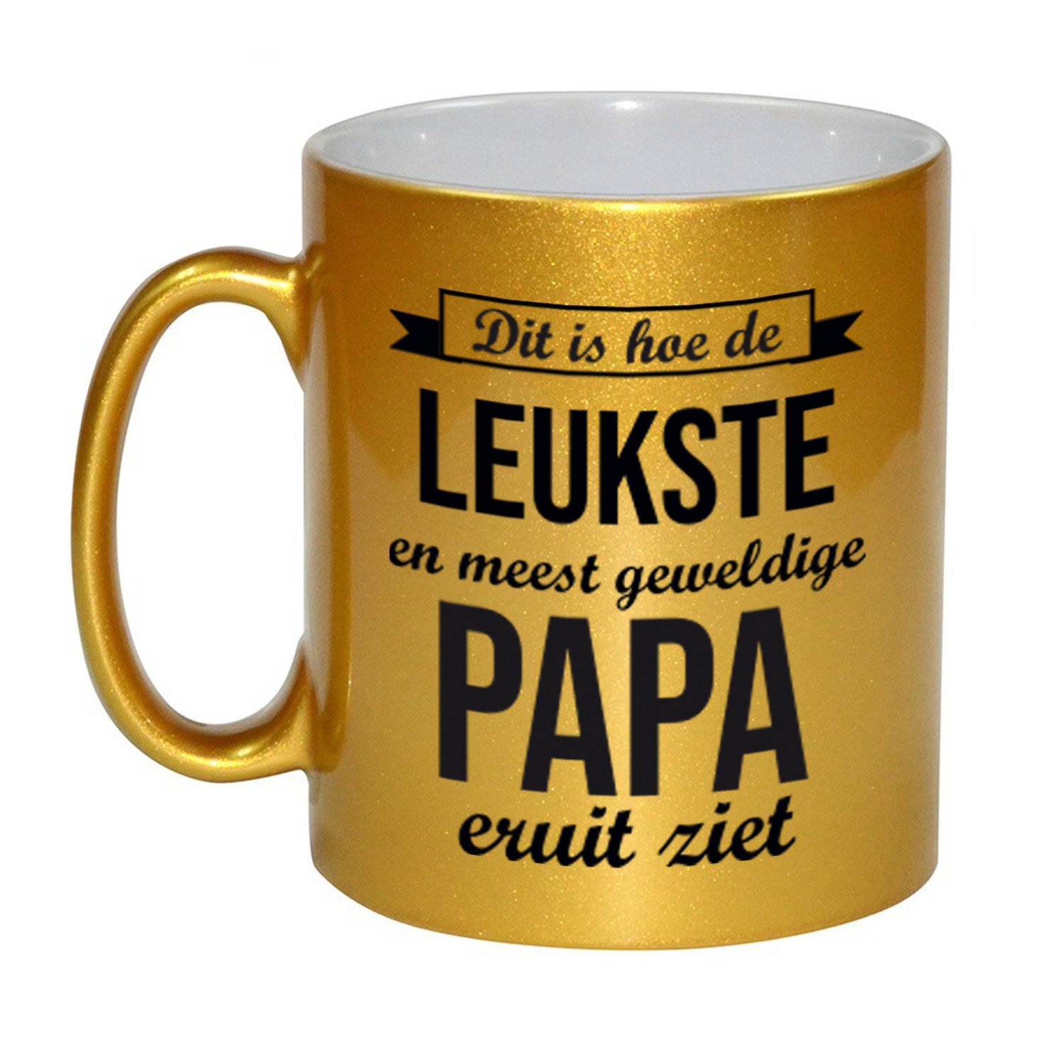 Gouden leukste en meest geweldige papa cadeau koffiemok / theebeker 330 ml -