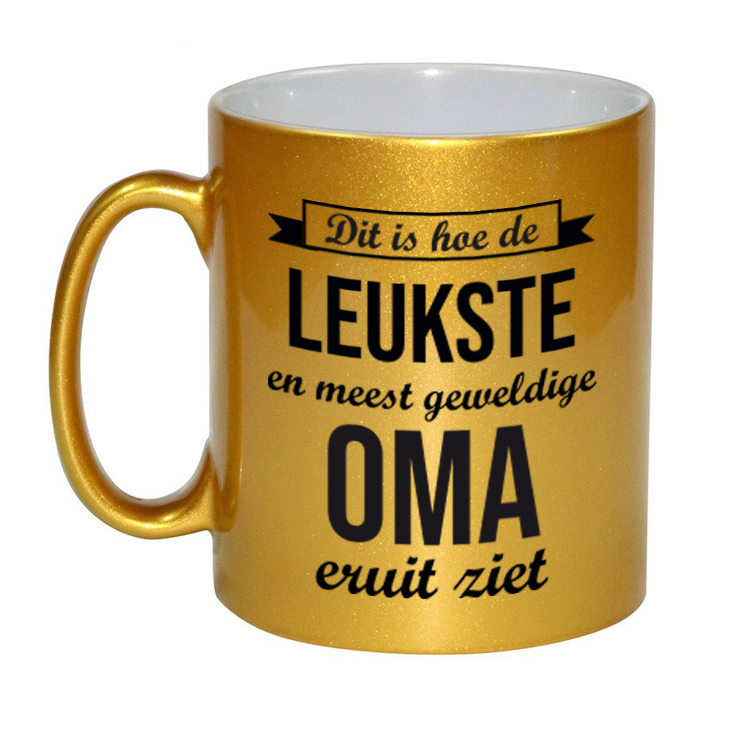 Gouden leukste en meest geweldige oma cadeau koffiemok / theebeker 330 ml -